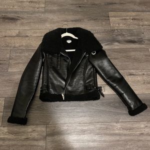 leather fur jacket